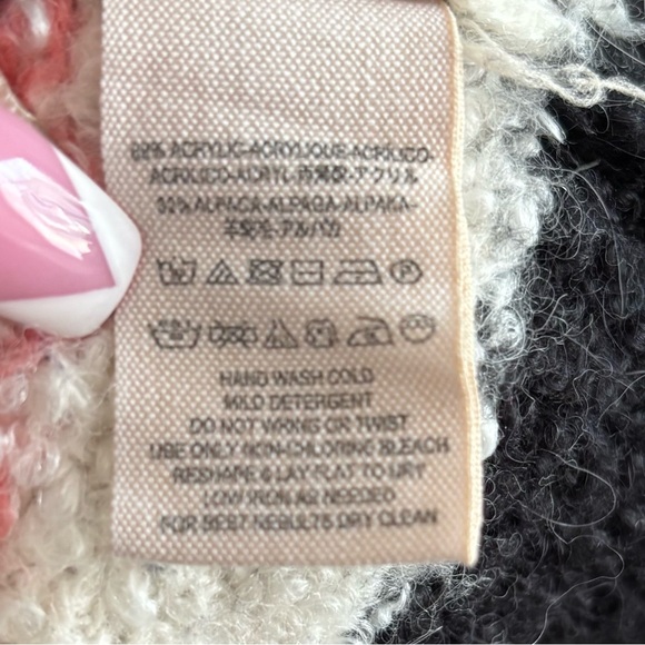 FREE PEOPLE Women’s Best Day Ever Sweater Size L Patchwork Alpaca - Picture 14 of 16